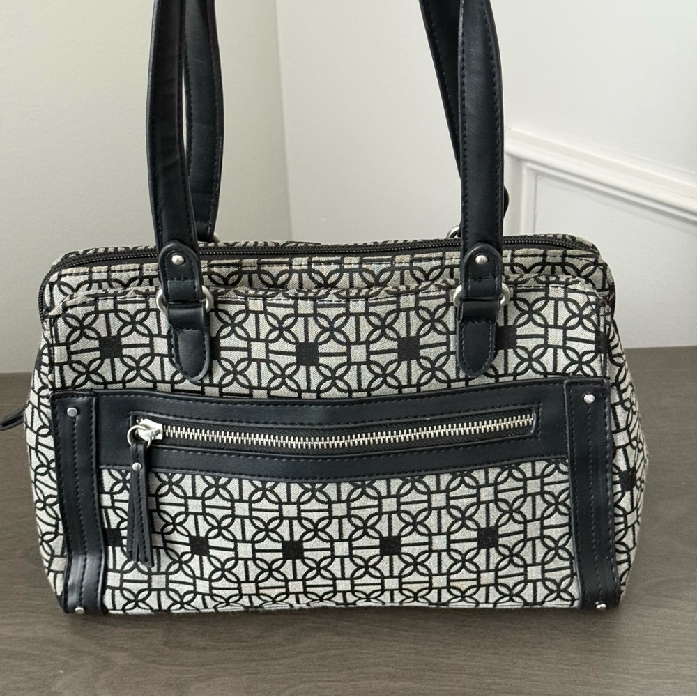 Cute and Stylish Black and White Patterned Handbag